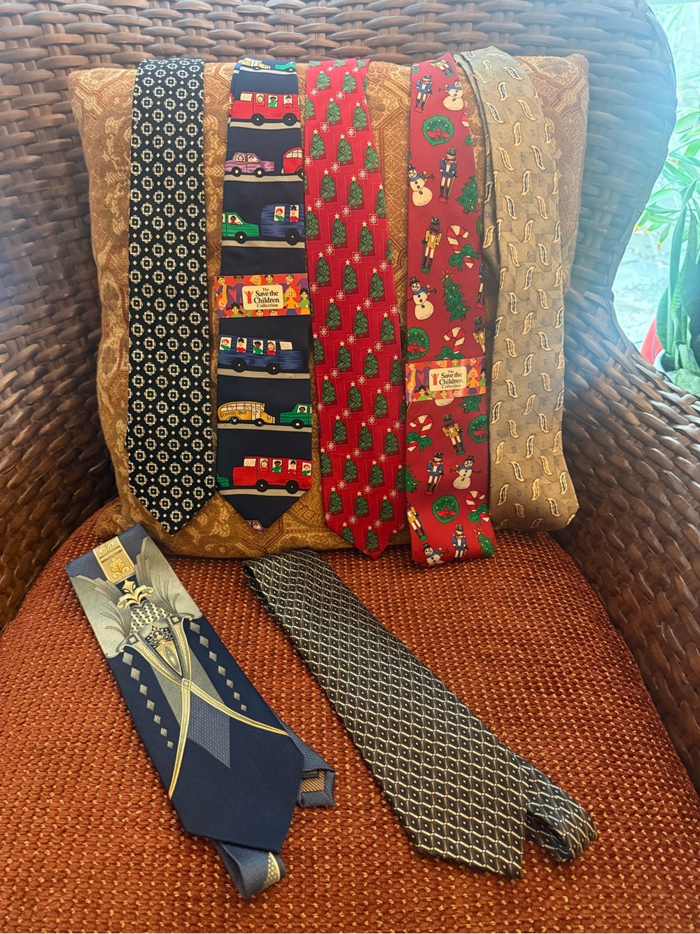 Seven 100% Silk Men's Neckties - Save the Children and designer ties